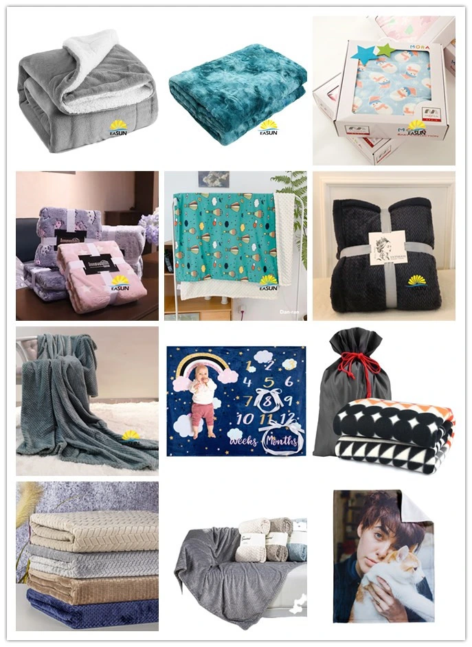 Sublimation Baby Blanket Fleece Blanket with Logo Woven Saddle Blankets