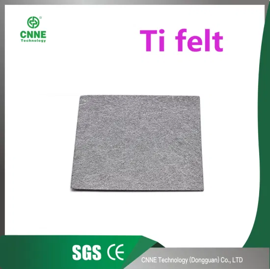 Feltro in fibra di titanio ad alta densità di corrente con buona dissipazione del calore per cella elettrolitica/elettrolizzatore/cella di elettrolisi